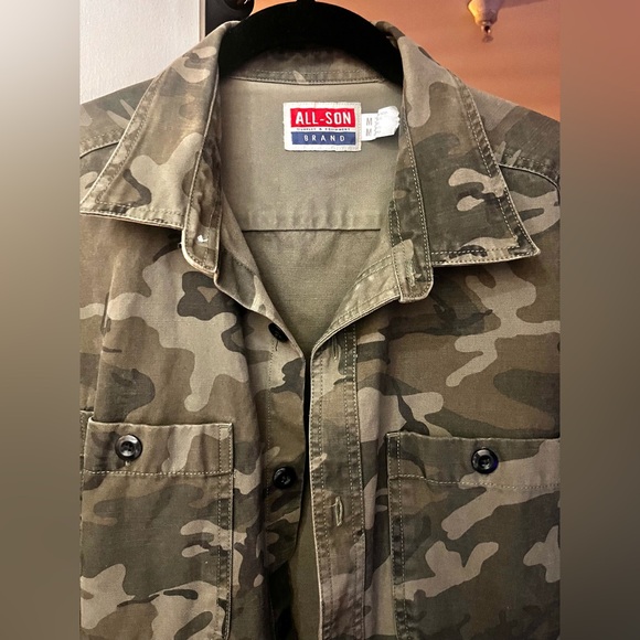 ALL-SON 100% Durable COTTON CAMO Jacket Shirt Long Sleeve Button Down - Picture 2 of 12